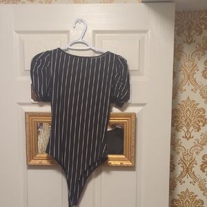 Black and White Striped Kids Bodysuit